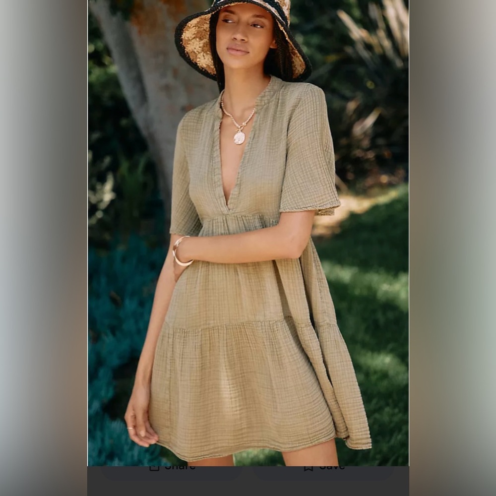 Anthropologie The Kallie floaty tunic dress in faded black